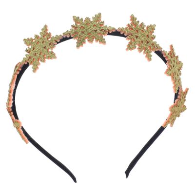 AUTSUPPL Adorable Christmas Hair Bands Gold Snowflake Fascinator Kids Hair Hoop Non-deformation Headwear Party Favors Random Color
