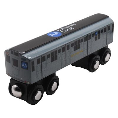 Munipals MP01_11AA Wooden Subway Train Car NYC R1 AA 8 Ave Local AA Train