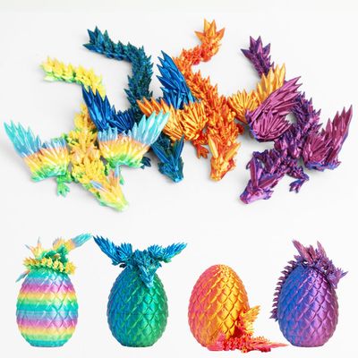 AUMEILLER 4Pcs 3D Printed Dragon,Mystery Crystal Dragon Egg, Dinosaur in Eggs,Christmas Stocking Stuffers for Kids