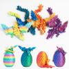 AUMEILLER 4Pcs 3D Printed Dragon,Mystery Crystal Dragon Egg, Dinosaur in Eggs,Christmas Stocking Stuffers for Kids view 1