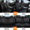 5PCS Car Seat Covers for Volkswagen Tiguan 2009-2024 Waterproof Seat Covers with Lumbar Support Nappa Leather Anti-Slip Car Seat Cover for Volkswagen TiguanBlack&Blue-Standard view 4