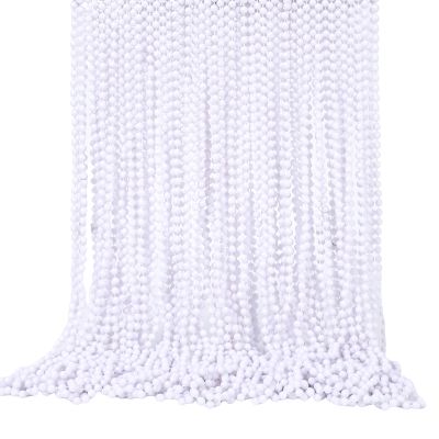 SWANUCKY 48 Pack Mardi Gras Beads Necklaces, 33 Inch White Plastic Beads for Party Favors, Festival Decorations, Parade Throws, Christmas, St. Patrick's Day Celebrations