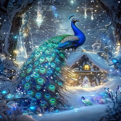 1000-Piece Adult Puzzle - Best Brain Exercise & Relaxing Game, Winter Peacock for Friends & Puzzle Lovers