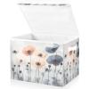 Kigai Poppy Flowers Boxes with Lid and Handles Large Collapsible Fabric Storage Basket Shelf Closet Organizer Bin for Home Office Nursery Room view 2