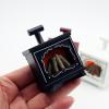 1 Pc Dollhouse Mini Glowing Fireplace Christmas Atmosphere Decoration Miniature Ornament (Black) view 2