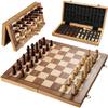 17 Inch Large Chess Set for Adults & Kids, Foldable Wooden Chess Board for Kids, Portable Magnetic Chessboard Game for Adults view 1