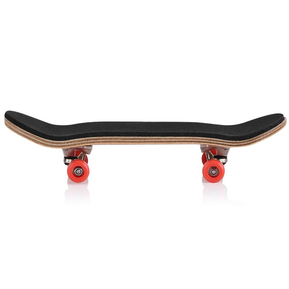 equlup Finger Boards, 1Pc Maple Wooden Alloy Fingerboard Finger Skateboards with Box Creative Fingertips Movement Set for Daliy Playing Relaxing (Red)