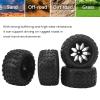 equlup RC Truck Tires, 4 PCS RC Car Beadlock Wheels Rim Tire and Wheels Car Tire Replacement Preglued Rubber Tires Accessories for 1 10 Truck view 3