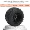 equlup RC Truck Tires, 4 PCS RC Car Beadlock Wheels Rim Tire and Wheels Car Tire Replacement Preglued Rubber Tires Accessories for 1 10 Truck view 4