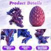 Flavery 6 Pack 3D Printed Dragon in Egg - Mini Gemstone Egg with Flexible Crystal Dragon Inside, Cute Fidget Toy, Birthday Gift, Desk Pet Figure, Christmas, Easter Basket Essentials view 3