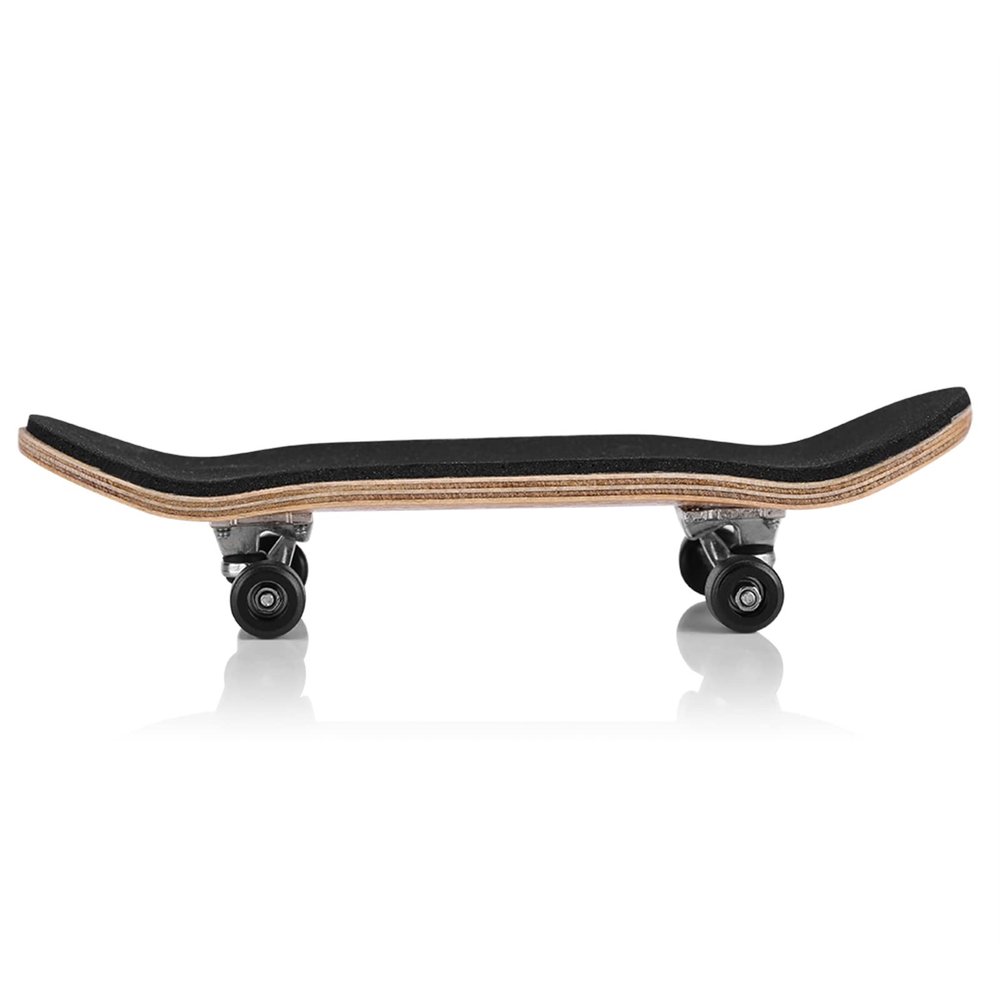 equlup Finger Boards, 1Pc Maple Wooden Alloy Fingerboard Finger Skateboards with Box Creative Fingertips Movement Set for Daliy Playing Relaxing (Black)