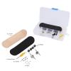 equlup Finger Boards, 1Pc Maple Wooden Alloy Fingerboard Finger Skateboards with Box Creative Fingertips Movement Set for Daliy Playing Relaxing (Black) view 3