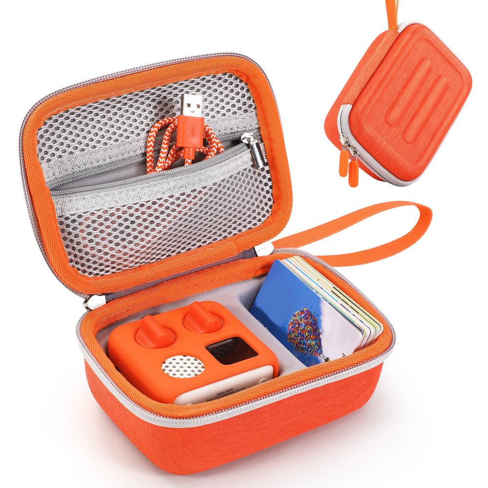 MEGADOO Hard Case Compatible with Yoto Mini Kids Audio Music Player Children Speaker Plays Audiobook Cards Radio (Orange, for Yoto Mini)