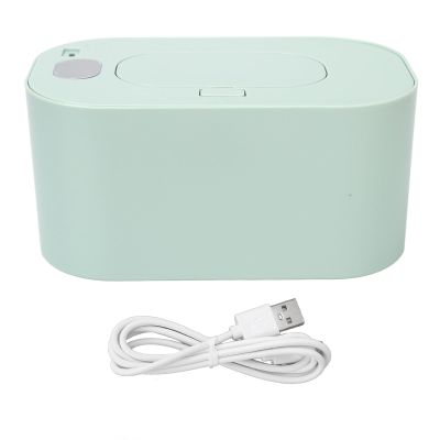 10W Wet Wipes Heater, 20x12.8cm/7.9x5.0in Household Wet Wipes Heating Box Intelligent Constant Temperature Baby Tissue Warmer for Home Use (Green)