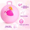 ZOOJOY Princess Hopper Ball, 18 Inch Bouncy Ball with Handle for Kids Aged 3-8, Inflatable Jumping Toys for Girls Boys, Pink Hopping Toys Gift with Pump view 4