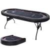 REAHOISY 10 Player Foldable Poker Table, 86" Large Professional Folding Texas Holdem Poker Card Table, Portable Casino Table for Game Room with Padded Rails & Cup Holders view 1