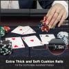 REAHOISY 10 Player Foldable Poker Table, 86" Large Professional Folding Texas Holdem Poker Card Table, Portable Casino Table for Game Room with Padded Rails & Cup Holders view 3