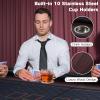 REAHOISY 10 Player Foldable Poker Table, 86" Large Professional Folding Texas Holdem Poker Card Table, Portable Casino Table for Game Room with Padded Rails & Cup Holders view 4