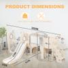 12 in 1 Toddler Slide Set for Kids Outdoor Toddlers Playset with Basketball Hoop, Ring Toss, Indside/Outside Playground Climber Toy for Children (White Grey) view 2