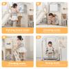 12 in 1 Toddler Slide Set for Kids Outdoor Toddlers Playset with Basketball Hoop, Ring Toss, Indside/Outside Playground Climber Toy for Children (White Grey) view 3