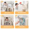 12 in 1 Toddler Slide Set for Kids Outdoor Toddlers Playset with Basketball Hoop, Ring Toss, Indside/Outside Playground Climber Toy for Children (White Grey) view 4