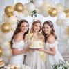 10th Birthday Decorations, White Gold Birthday Party Decorations for Girls Boys, Boho Beige Cream Balloons Party Supplies with Banner, Shiny Sash, Butterfly Cake Topper, 10 Number Foil Balloons view 4