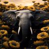 20x24 inch Elephant with Sunflowers Garden DIY Diamond Painting Kits for Adults - Wild Elephant Diamond Painting Kits,Full Drill Crystal Rhinestone Embroidery Craft Kits for Home Decor Gifts view 1