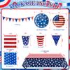 127Pcs 4th of July Plates and Napkins Sets, 4th of July Decorations American Flag Patriotic Party Supplies Disposable Paper Plates for Memorial Day Veterans Day Independence Day Party Decorations view 2
