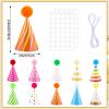 Adecortalk 10 Pcs Mini Birthday Hats for Stuffed Animals Cone Tiny Party Hats with Pom Poms for Stuffed Animals Pets Cat Dog Birthday Holiday Accessories Decoration Supplies view 2