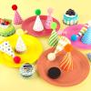 Adecortalk 10 Pcs Mini Birthday Hats for Stuffed Animals Cone Tiny Party Hats with Pom Poms for Stuffed Animals Pets Cat Dog Birthday Holiday Accessories Decoration Supplies view 4