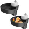 [2 Pack] Car Seat Cup Holder Snack Tray Black, Toddler Travel & Road Trip Essentials Accessory for Mess-Free Snacking in The Car,Travel Tray for Kids Car Seat view 1