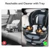 [2 Pack] Car Seat Cup Holder Snack Tray Black, Toddler Travel & Road Trip Essentials Accessory for Mess-Free Snacking in The Car,Travel Tray for Kids Car Seat view 3