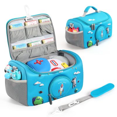 Carrying Case Compatible with Little Tikes for Story Dream Machine Books Starter Set, Portable Storage Bag with Handle and Shoulder Strap for Storytime, Storybook, Character Accessories (Blue)