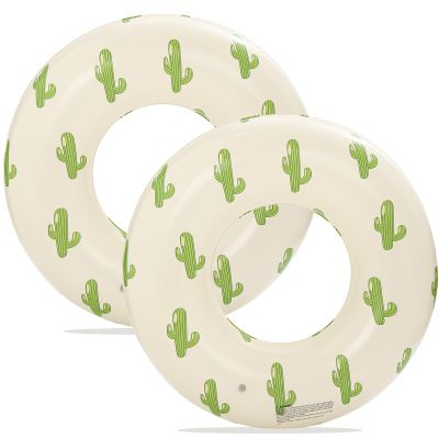 2PCS Inflatable Pool Floats for Adult 36 inch Swim Ring Pool Floaties Inflatable Swimming Pool Raft Party Water Summer Beach Lounger Float Party Supplies (Cactus)