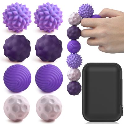 Silicone Magnetic Fidget Balls Toys, 8Pcs Attraction Textures Sensory Fidget Ball Toy with Silicone Shell for for Adults,Silent Desk Magnetic Stress Balls Fidget Toys, Stocking Stuffers for Teen Gifts