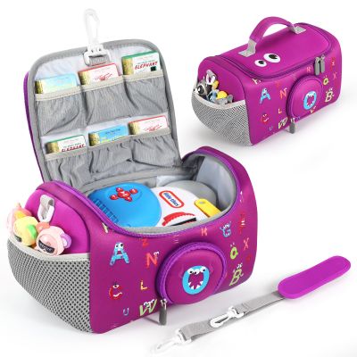 MEGADOO Carrying Case Compatible with Little Tikes for Story Machine Books Starter Set, Portable Storage Bag with Handle and Shoulder Strap for Storytime, Storybook, Character Accessories (Purple)