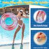 35inch Inflatable Pool Floats for Adults with Handles- 2 Pack Bow and Butterfly Floaties Pool Tubes Swim Rings with Gold Sequins Inflatable Pool Float for Swimming Pool Party Lake Beach Adults view 3