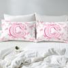 jejeloiu Kids Girls Cute Pink Bow Duvet Cover Toddler Size Coquette Bow Knot Bedding Set Personalized Initial C Comforter Cover Monogrammed Bedspread Cover Room Decor Modern Fashion,No Comforter view 4