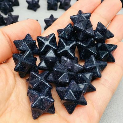 20pcs Natural Blue Sand Stone Mer-Ka-Ba Pendulum Prism Magic Wand