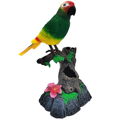 Tipmant Realistic Eelectric Birds Talking Parrots Electronic Pets Office Home Wall Desk Table Decoration Repeat What You Say Kids Toys Birthday Gifts (Green)