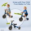 EveStone 5-in-1 Kids Balance Bike, Toddler Tricycle for 1-3, Ride-On Toy for 18 Months to 4 Years, Outdoor and Indoor Gift Bike for Yard, Sidewalk, Park, Birthday Present for Boys & Girls, Blue view 3