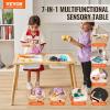 Kids Sensory Table Indoor Wooden Play Sand Water Table with 3 Storage Bins view 2
