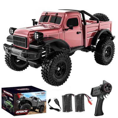 Actualia 1/18 Scale RC Crawler, 2.4G Rock Crawler 4WD Off-Road RC Truck with LED Lights, 12KM/H All Terrain Climbing Buggy RTR for Adults (C8813)