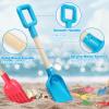 8 Pack Beach Sand Toy 16 Inch Long Beach Shovel Spade Sand Rake with Sturdy Wooden Handle Kid Garden Tools Spoon, Fork, Rake, Spade, Pointed Shovel Kids Gardening Set for Digging Dirt Snowing Planting view 3