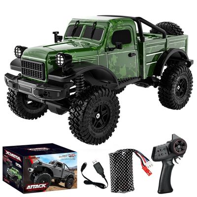 Actualia 1/18 Scale RC Crawler, 2.4G Rock Crawler 4WD Off-Road RC Truck with LED Lights, 12KM/H All Terrain Climbing Buggy RTR for Adults (C8813)