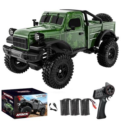 Actualia 1/18 Scale RC Crawler, 2.4G Rock Crawler 4WD Off-Road RC Truck with LED Lights, 12KM/H All Terrain Climbing Buggy RTR for Adults (C8813)