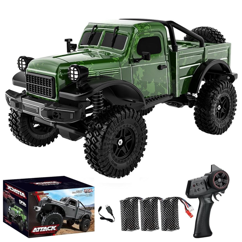 Actualia 1/18 Scale RC Crawler, 2.4G Rock Crawler 4WD Off-Road RC Truck with LED Lights, 12KM/H All Terrain Climbing Buggy RTR for Adults (C8813)