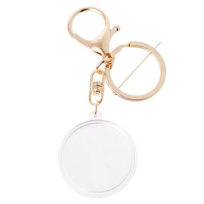BOLOUY Commemorative Coin Keychain Acrylic Coin Holder with Pad for 30mm 27mm Keyring Alloy Keychain