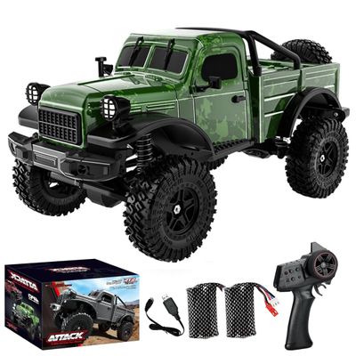 Actualia 1/18 Scale RC Crawler, 2.4G Rock Crawler 4WD Off-Road RC Truck with LED Lights, 12KM/H All Terrain Climbing Buggy RTR for Adults (C8813)