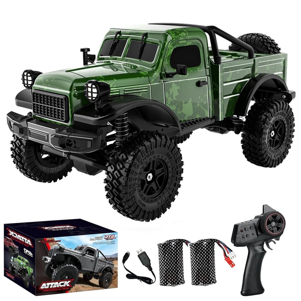 Actualia 1/18 Scale RC Crawler, 2.4G Rock Crawler 4WD Off-Road RC Truck with LED Lights, 12KM/H All Terrain Climbing Buggy RTR for Adults (C8813)